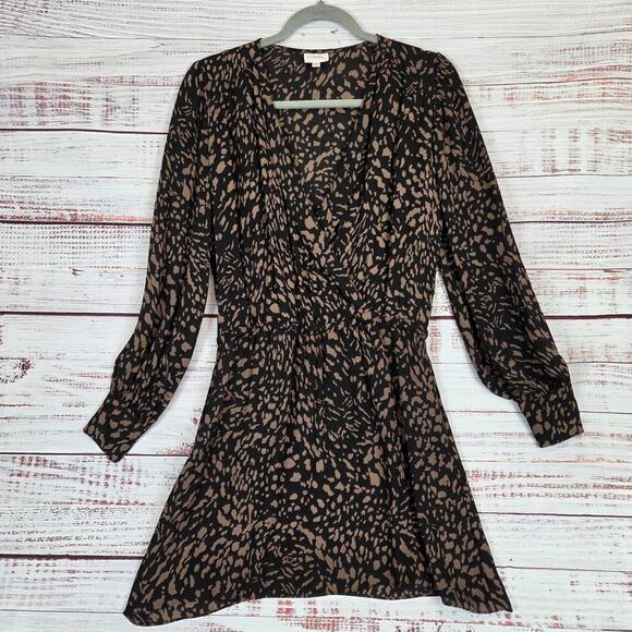 Parker Leopard Print Dress 100% Silk S Lightweight Flowy Whimsigoth Mobwife Glam - Picture 1 of 16